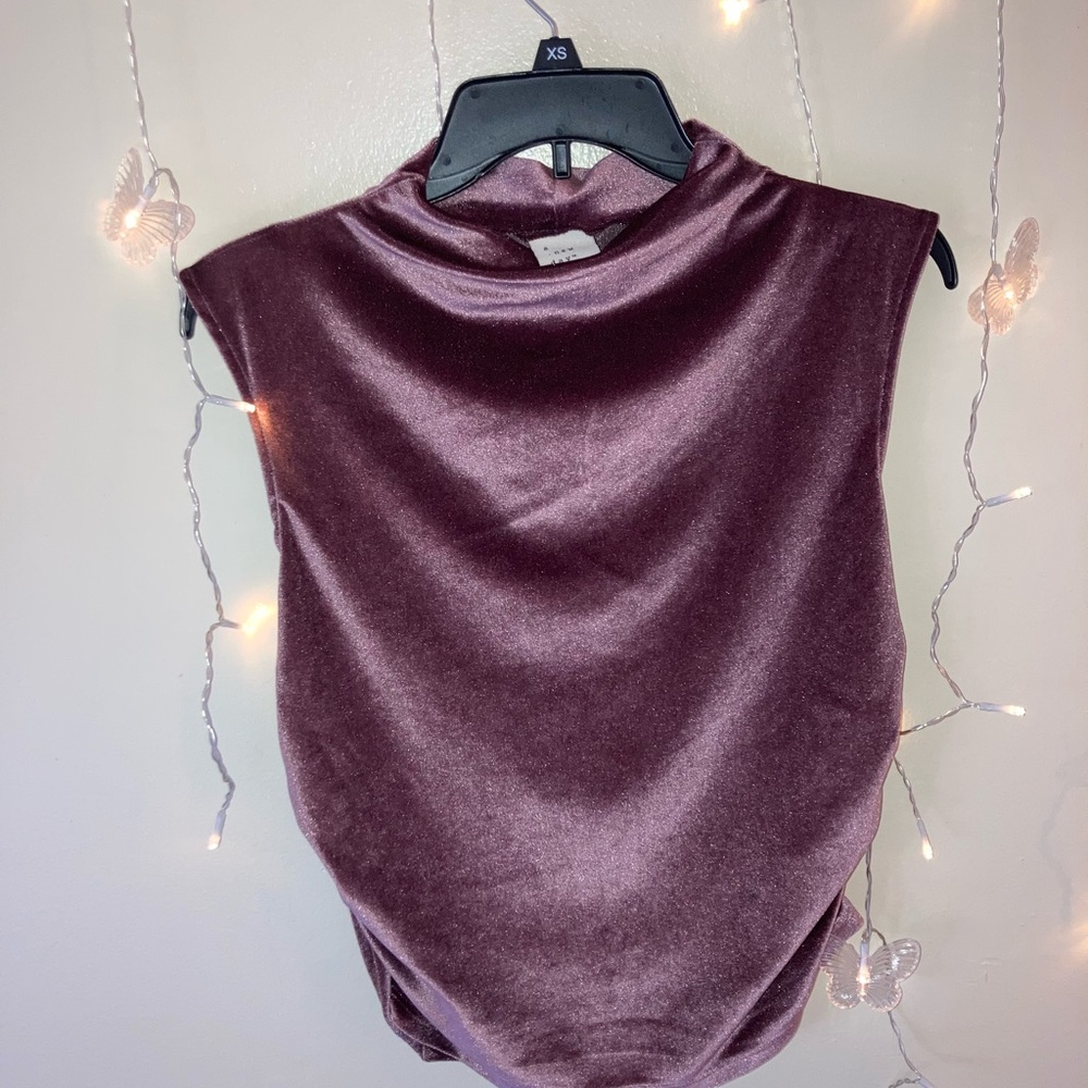a new day Velvet Sleeveless Top in Burgundy